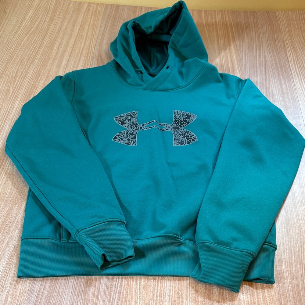 Under Armour Storm coldgear semi-fitted hoodie sweatshirt teal
